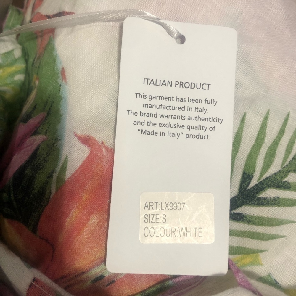 Lungo L'arno Floral Palm Linen Dress Womens nwt - Picture 9 of 11
